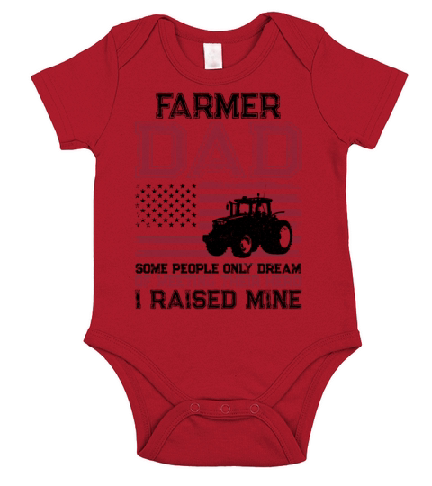 Farming Farmer Dad Father Tractor Short Sleeve Baby One-Piece