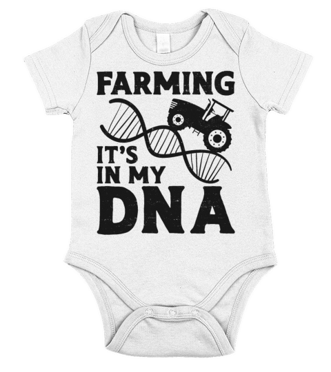 Farming Farmer Dna Vintage Tractor Short Sleeve Baby One-Piece