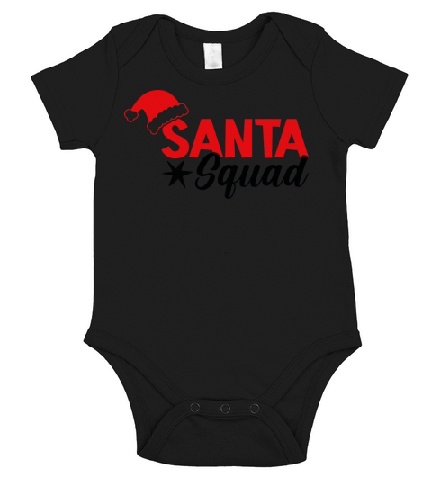 Funny Christmas Santa Squad Quotes Short Sleeve Baby One-Piece