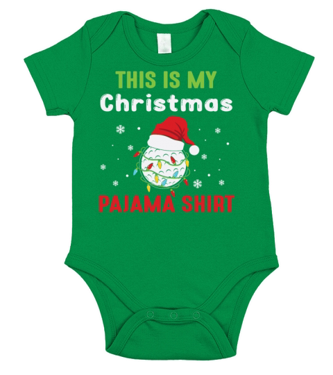 Golf Ball Christrmas Pajama Santa Short Sleeve Baby One-Piece