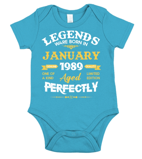 January 1989 Vintage Birthday Present Short Sleeve Baby One-Piece