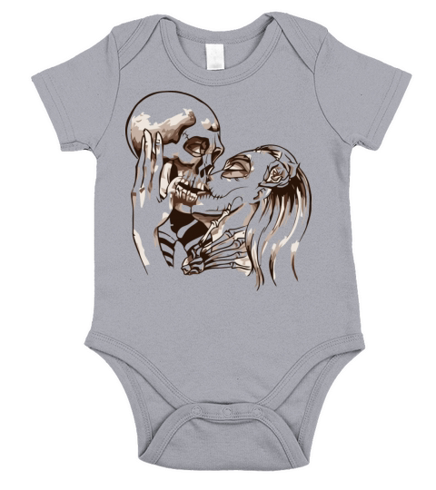 kissing skull Short Sleeve Baby One-Piece