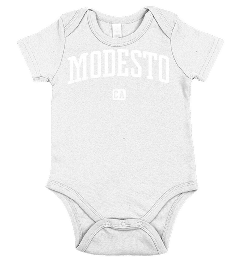 Modesto California Vintage Style Short Sleeve Baby One-Piece