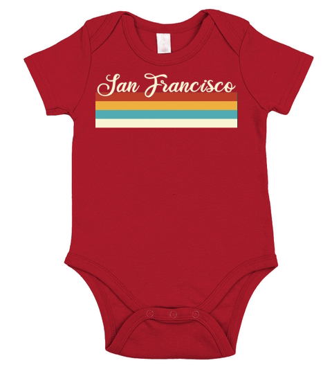 San Francisco - California - Retro - Vintage Short Sleeve Baby One-Piece