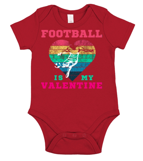 SOCCER IS MY VALENTINE retro heart best gift for Short Sleeve Baby One-Piece