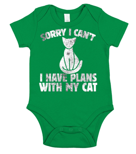 Sorry I CanT I Have Plans With My Cat Vintage Sty Short Sleeve Baby One-Piece