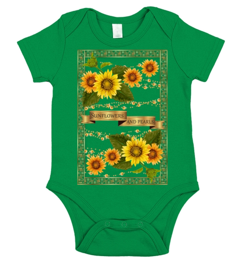 Sunflowers and pearls-Vintage Short Sleeve Baby One-Piece