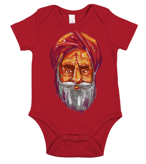 Turban bearded beard man Turban bearded beard man Short Sleeve Baby One-Piece