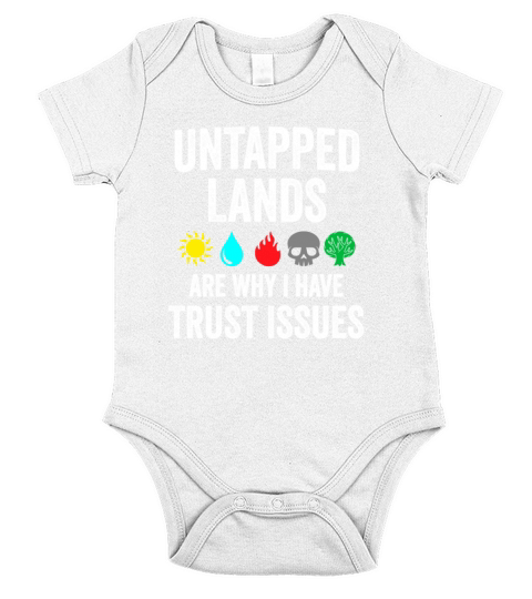 Untapped Lands Trust Issues Funny Magic Geek TCG Short Sleeve Baby One-Piece