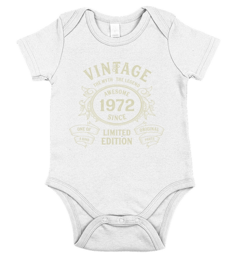 Vintage 1972 Limited Edition Born in 1972 50th Bir Short Sleeve Baby One-Piece