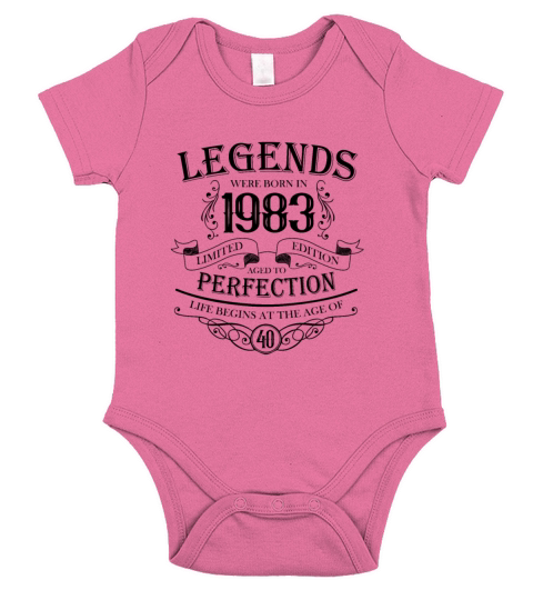 vintage 1983 birthday legend 40th birthday saying Short Sleeve Baby One-Piece