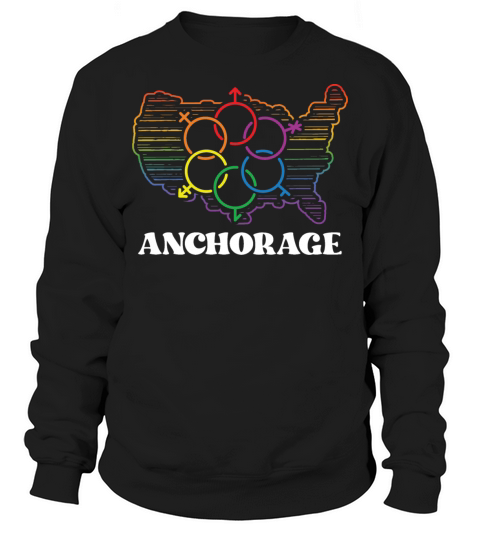Anchorage Pride Flag Pride Month LGBTQ Flag LGBT C Sweatshirt Unisex