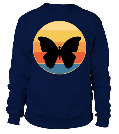 Cute Butterfly Retro Sunset Vintage Animal Insect Sweatshirt Unisex
