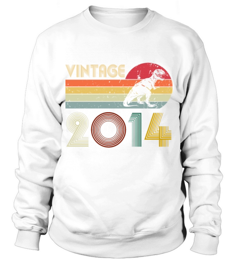 Vintage 2014 8th Birthday Boy 8 Years Old Dinosaur Sweatshirt Unisex