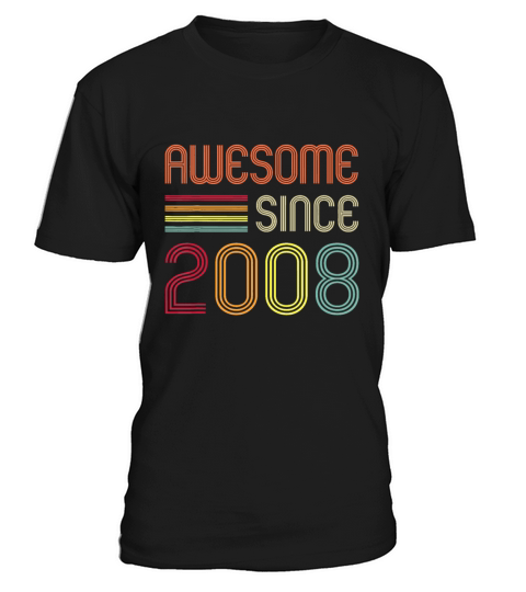 Awesome Since 2008 14th Birthday Retronovember T-Shirt Unisex
