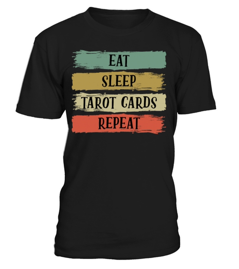 Eat Sleep Retro Vintage Tarot Cards Cartomancy T-Shirt Unisex
