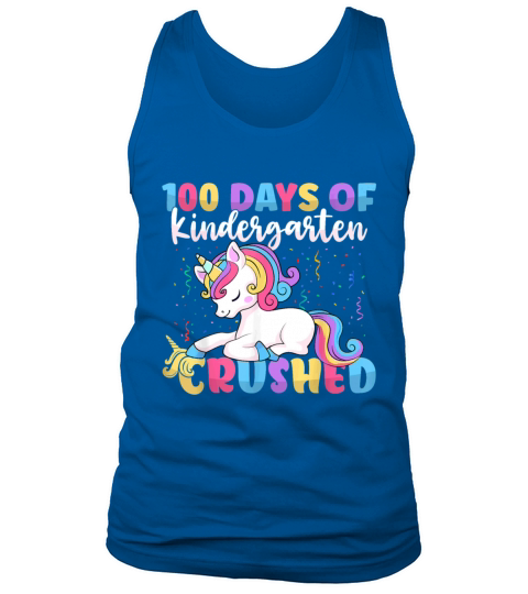 100 Days of Kindergarten Crushed Boys Cute Unicorn Tank Top Unisex