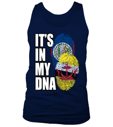 Belizean And Bruneian Mix Heritage DNA Flag Tank Top Unisex