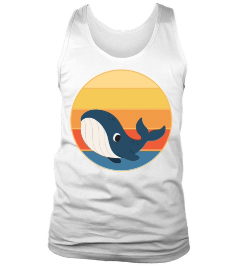 Cute Kawaii Whale Retro Sunset Vintage Ocean Tank Top Unisex