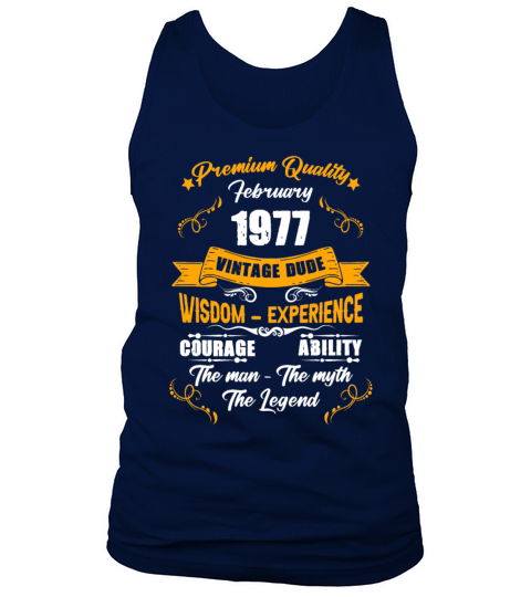 February 1977 Vintage Birthday Present Tank Top Unisex