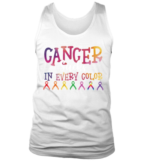 Fight Cancer Sucks In Every Color Ribbon Tank Top Unisex