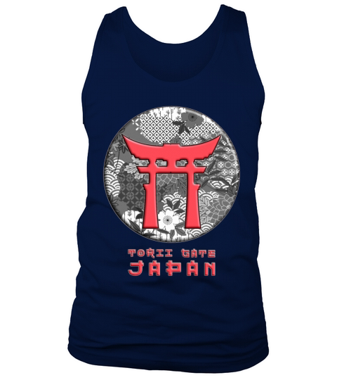 Japan Asian Culture Red Torii Gate Shinto Floral Tank Top Unisex