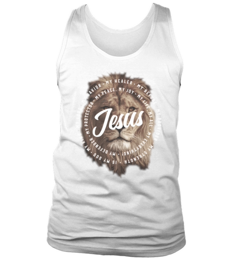 Jesus Is My God King My Lord My Savior Brown Lion Tank Top Unisex