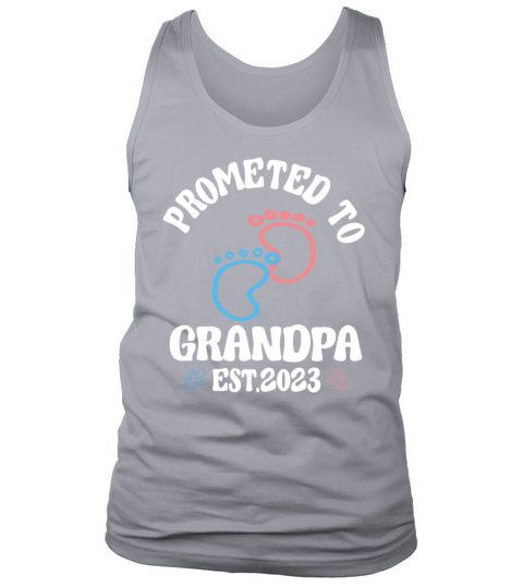 Mens Promoted to grandpa 2023 vintage retro Tank Top Unisex