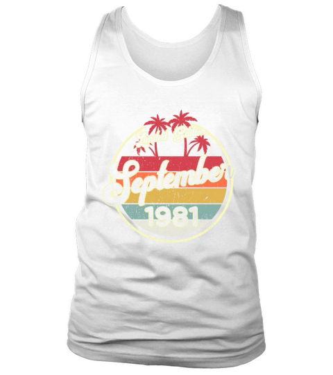 Vintage 80s September 1981 40th Birthday Gift Idea Tank Top Unisex
