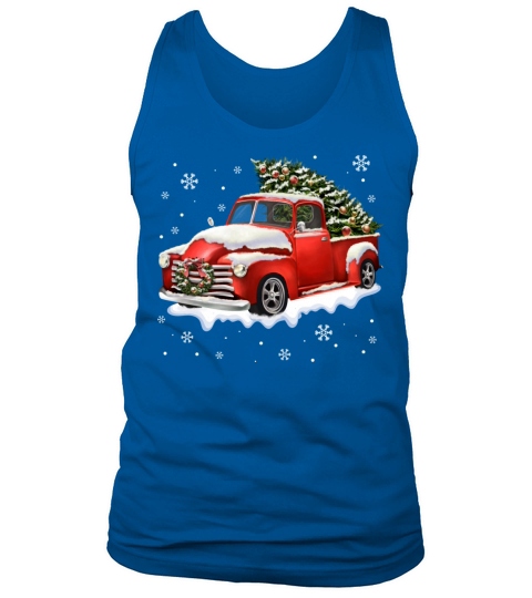 Vintage Christmas Tree Truck T Shirt Funny Retro Tank Top Unisex