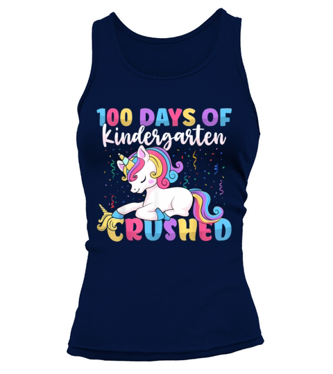 100 Days of Kindergarten Crushed Boys Cute Unicorn Tank top Woman