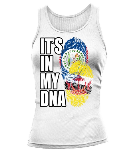 Belizean And Bruneian Mix Heritage DNA Flag Tank top Woman