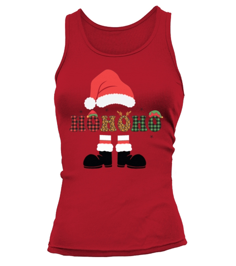 Christmas HO HO HO With Santa Christmas Lights Tank top Woman