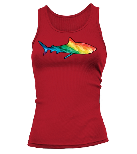 Colorful Rainbow Shark With Smoke And Fog Tank top Woman