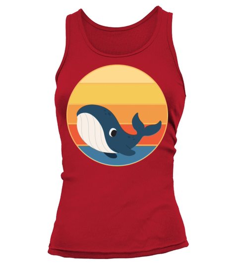 Cute Kawaii Whale Retro Sunset Vintage Ocean Tank top Woman