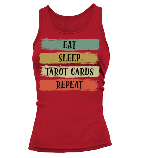 Eat Sleep Retro Vintage Tarot Cards Cartomancy Tank top Woman