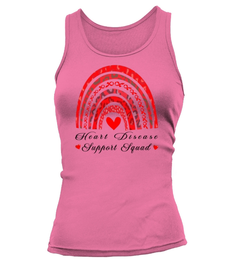 Rainbow Red Ribbon Heart Disease Tank top Woman