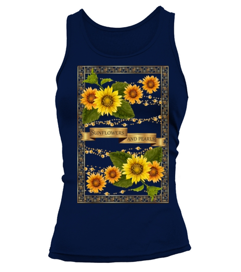 Sunflowers and pearls-Vintage Tank top Woman