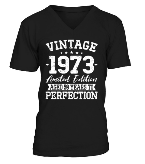 50th birthday vintage 1973 50 years V-Neck T-shirt