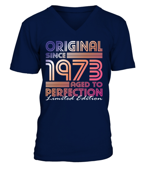 50th birthday vintage 1973 original since 1973 V-Neck T-shirt