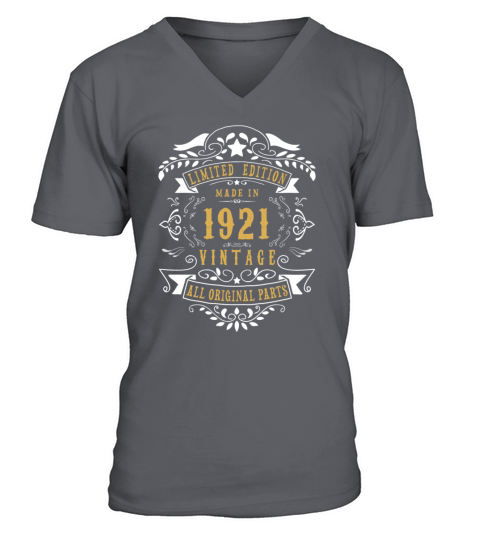 99 Years Old Made In 1921 Vintage 99Th Birthday Id V-Neck T-shirt