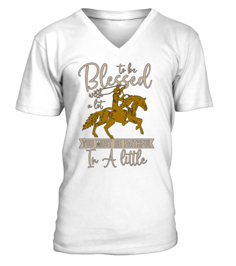 Cutting Horse To Be Blessed With A Cowboy Horseman V-Neck T-shirt