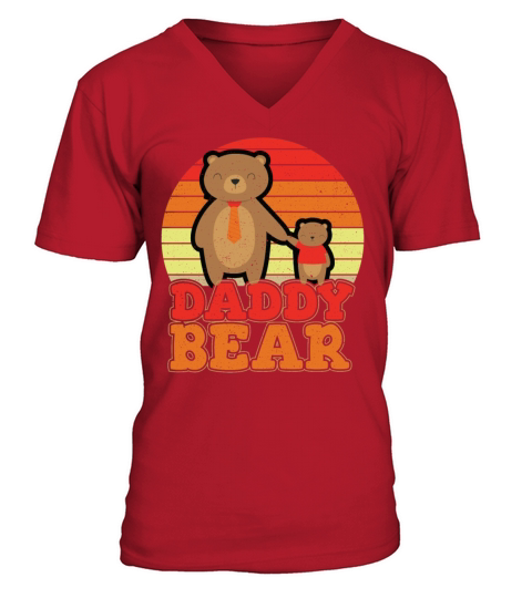 Daddy Bear Vintage Distressed V-Neck T-shirt
