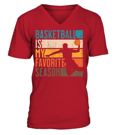 Distressed Vintage Basketball Is My Favorite Seaso V-Neck T-shirt