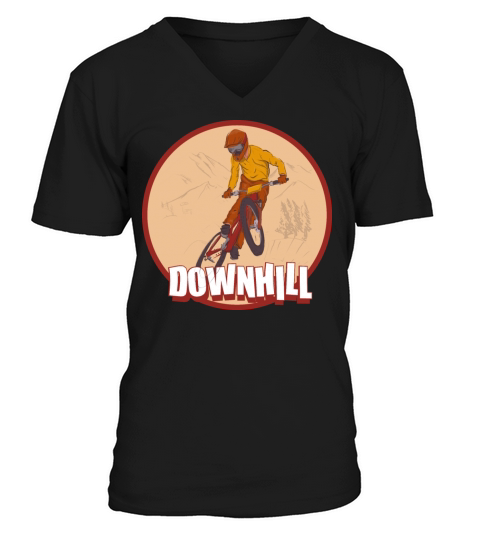 downhill down mountain biking vintage style V-Neck T-shirt