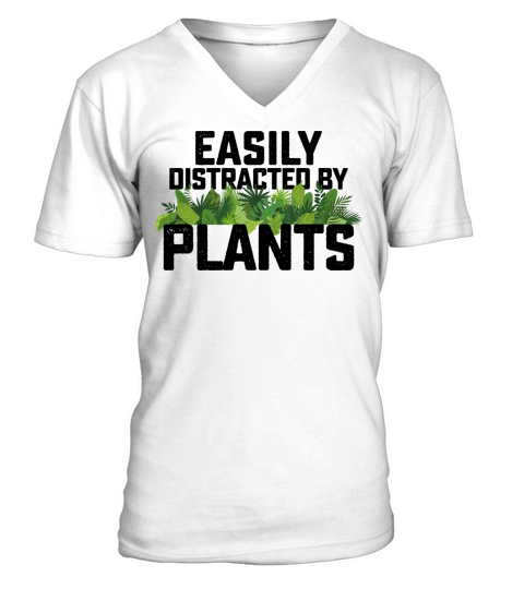 Easily Distracted By Plants V-Neck T-shirt