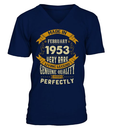 February 1953 Vintage Birthday Present V-Neck T-shirt