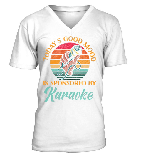 Karaoke Singer Retro Vintage V-Neck T-shirt