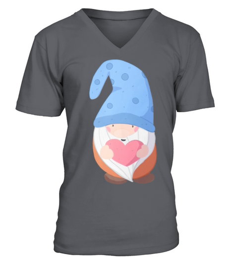 Love Gnome Valentines Day Merch Gift for Her Him2 V-Neck T-shirt
