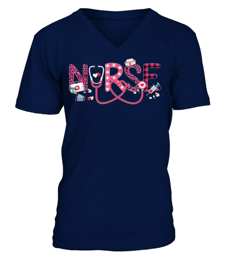 LOVE Stethoscope Nurse Life Valentine Day 2023 V-Neck T-shirt